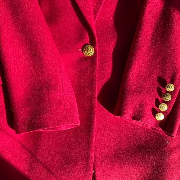 Talbots bright red wool jacket medium - Picture 15 of 16